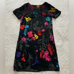 Maeve by Anthropologie Alisa Burnout Velvet Tee Dress